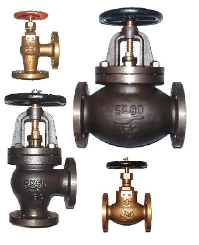 IMPA 751133 Globe Valve - Straight - Cast Iron - SS Trim - Screw Down Non Return - JIS 10K 80
