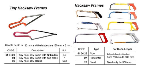 IMPA 613424 HACKSAW FRAME JUNIOR 150mm