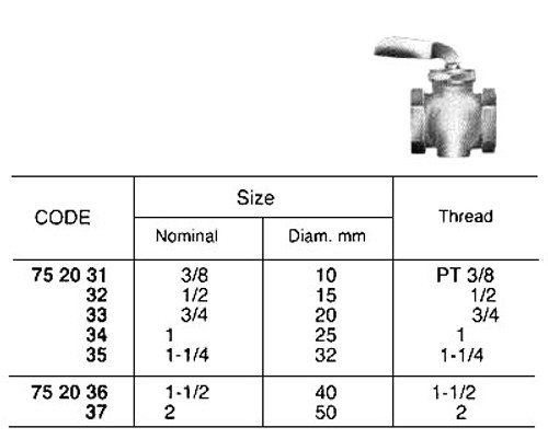 IMPA 752037 BALL VALVE BRASS BSP FEMALE 2" PN40 FULL BORE