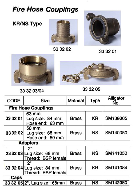 IMPA 333201 HOSE COUPLING KR BRASS 84 MM 63 MM