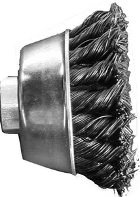 IMPA 592076 KNOTTED WIRE BEVEL BRUSH 100mm threaded nut M14