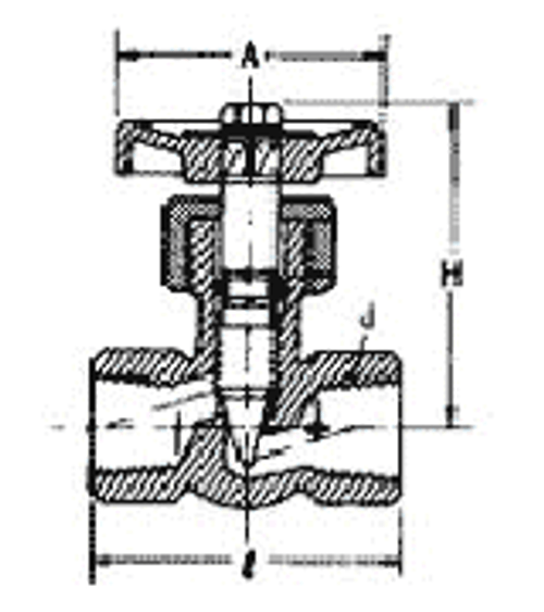 IMPA 752151 NEEDLE VALVE PN100 BRASS DIN 1/8" BSP FEMALE 50 MM
