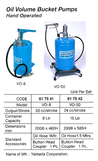 IMPA 617537 Oil bucket pump hand operated - 20 ltr - 40cc Yamada