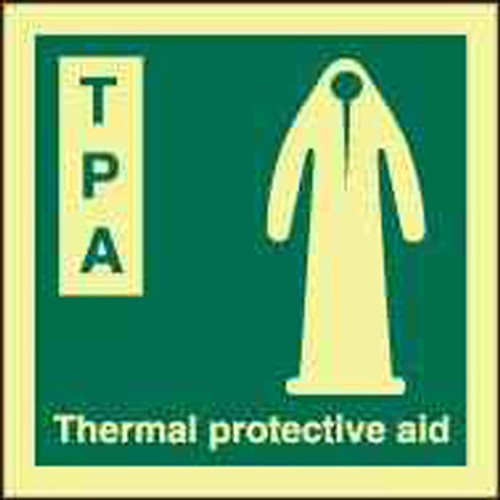 IMPA 334125 Photoluminescent IMO symbol - Thermal protective aid