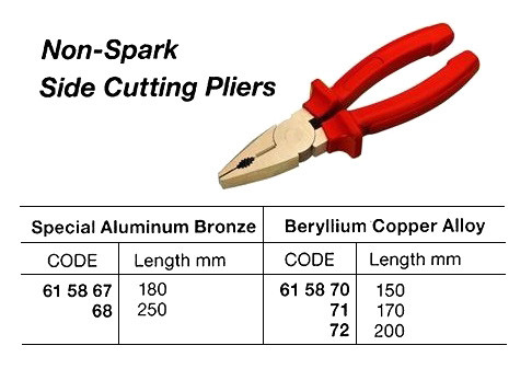 IMAN出品ページ IMPA 615871 PLIER SIDE CUTTING 180mm ALUMINIUM-BRONZE NON-SPARK