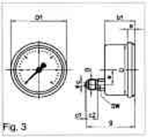 IMPA 653201 PRESSURE GAUGE GLYCERINE FILLED DIA: 63MM G1/4" BACK RANGE RANGE:-1/+1,5 BAR