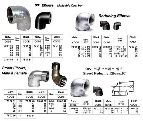 IMPA 730220 REDUCING ELBOW 90+241-90degr BSP 1"x 3/4"  GALV.