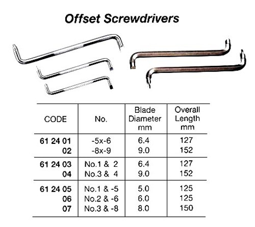 IMPA 612405 SCREWDRIVER OFFSET PHILLIPS No.1 x SLOTTED 5mm