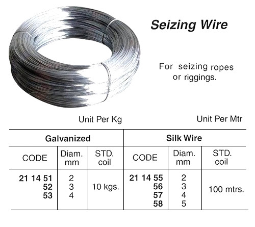 IMPA 211452 SEIZING WIRE GALVANIZED 3,0mm x coil 3 kg. (60mtr)