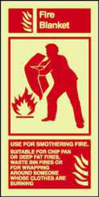 IMPA 336434 Self adh. Fire equipment sign - Fire blanket