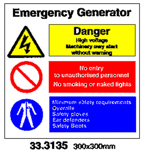 IMPA 333135 Space identification signage - Emergency Generator