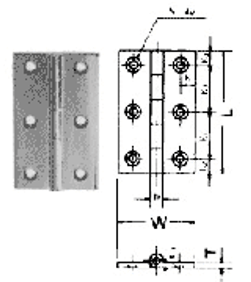 IMPA 490412 BUTT HINGE 75x54mm STAINLESS STEEL