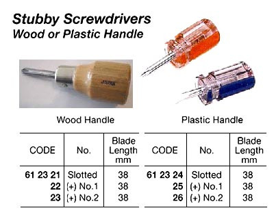 IMPA 612323 STUBBY WITH PLASTIC HANDLE PHILLIPS 38mmxNo.2 O.H.M.