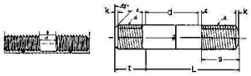 IMPA 691501 STUD BOLT M8x25 /total 33mm DIN 938-STEEL 8.8