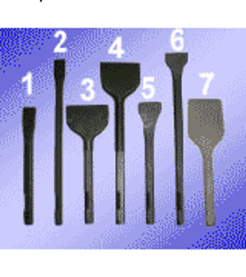 IMPA 590591 TETRA Spare Chisels for model 2BC, 2BPGC, 3BPG pneumatic chisel scalers, Blade width 19 mm (3/4"), Length 175 mm (7") TETRA