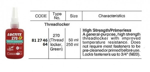 IMPA 812746 LOCTITE 270 bottle 50cc stud lock