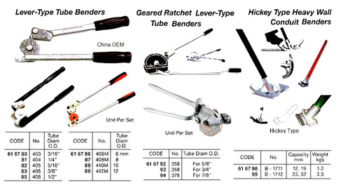 IMPA 616785 TUBE BENDER LEVER TYPE RIDGID #398 1/2"