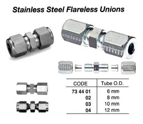 IMPA 734401 UNION STAINLESS STEEL WITH CUTTING RING 6mm (L)