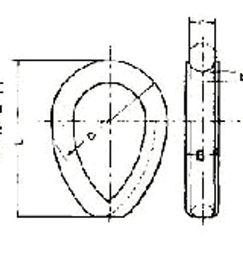 IMPA 233681 WIRE ROPE THIMBLE 24mm STAINLESS STEEL AISI-316