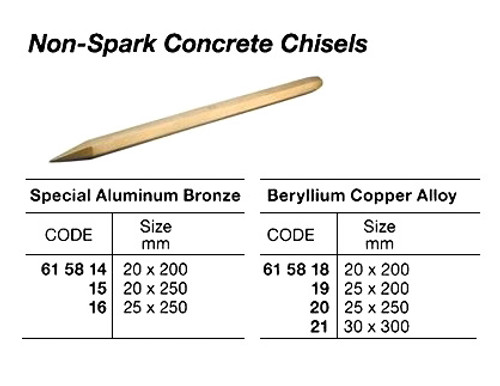 IMPA 615821 CHISEL DIAMOND POINT 300mm BERYLLIUM-COPPER NON-SPARK