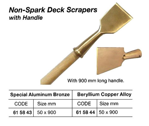 IMPA 615844 DECK SCRAPER WITH HANDLE 50x900mm BE-CU NON-SPARK