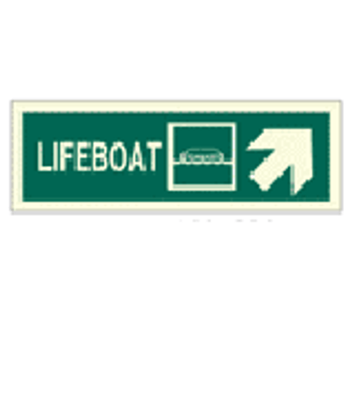 IMPA 334303 Direction sign (PV) - Lifeboat arrow cross right up