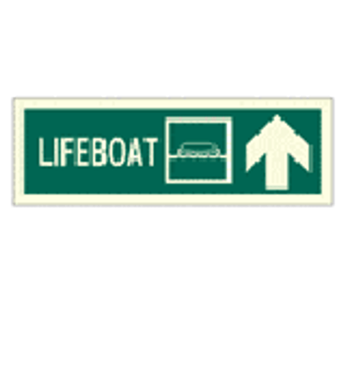 IMPA 334301 Direction sign (PV) - Lifeboat arrow right up