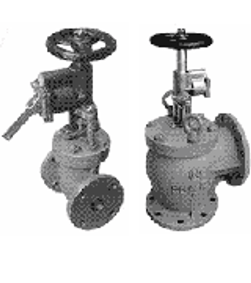 IMPA 874523 Emergency Shut-off Valves - Angle - Cast Steel - Pneumatic Operated - JIS 5K 50