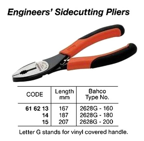 IMPA 616215 Engineers sidecutting plier 200 mm                                                        Orbis 33-200/3592 (deliverytime 2 days - ex works factory)