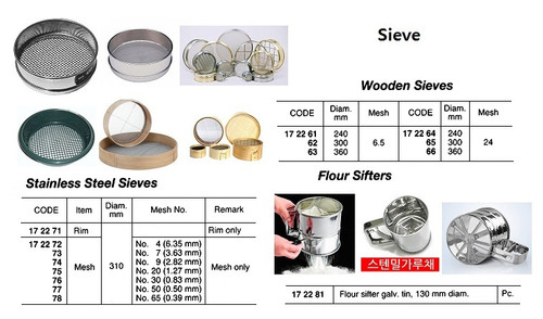 IMPA 172265 FLOUR SIEVE WOOD 300mm Mesh 24