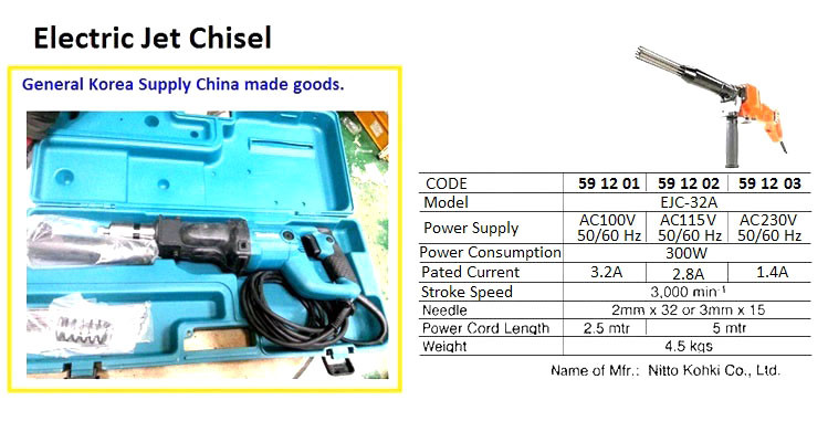 IMPA 591203 NITTO EJC32, Electric Needle Scaler, 220 V NITTO