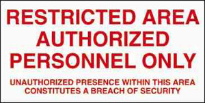 IMPA 338695 ISPS Code sign - Restricted area authorised