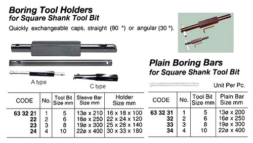IMPA 633233 PLAIN BORING BAR FOR TOOL BIT SQUARE 5/16