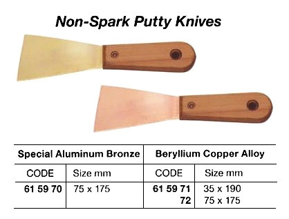 IMPA 615971 PUTTY KNIFE WITH HANDLE 40mm ALU-BRONZE NON-SPARK
