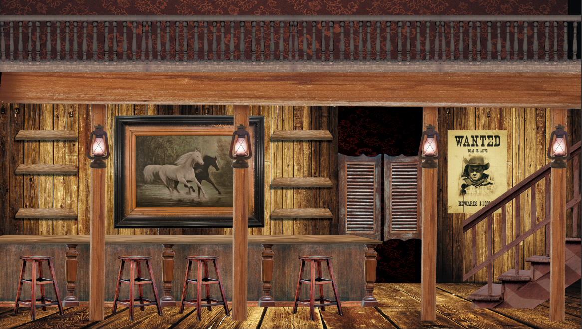 Saloon Interior Backdrop Photo Pie