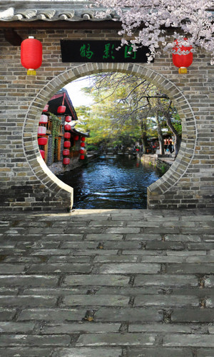 Chinese River Walkway Backdrop