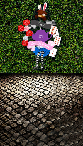 Tall Alice Among the Hedges Backdrop