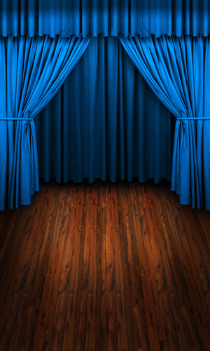 Blue Curtains Backdrop
