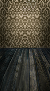 Acanthus Damask Room Backdrop-(Chestnut)