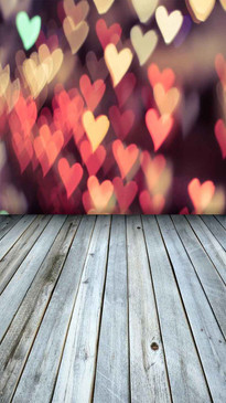 Tall Hipster Heart Bokeh Backdrop