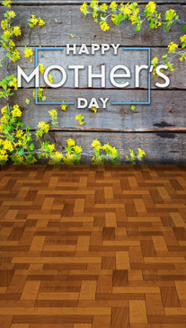 Tall Floral Wood Planks Backdrop