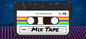 Wide 80's Mix Tape Backdrop