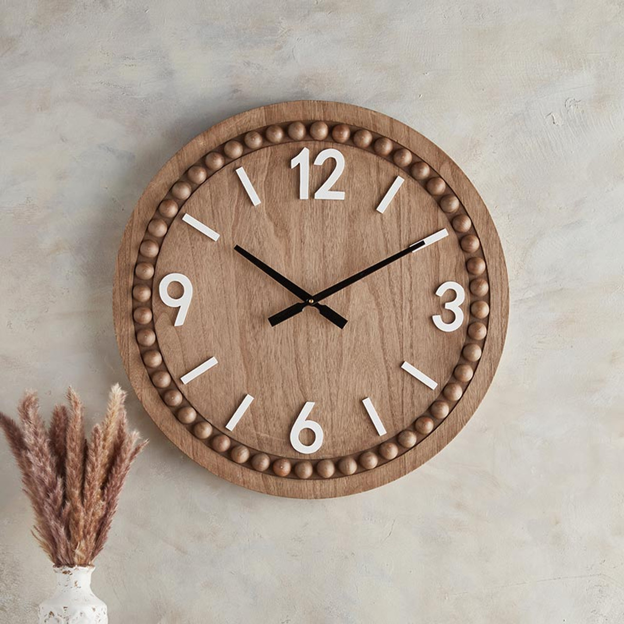 Beaded Wood Wall Clock - 47th & Main