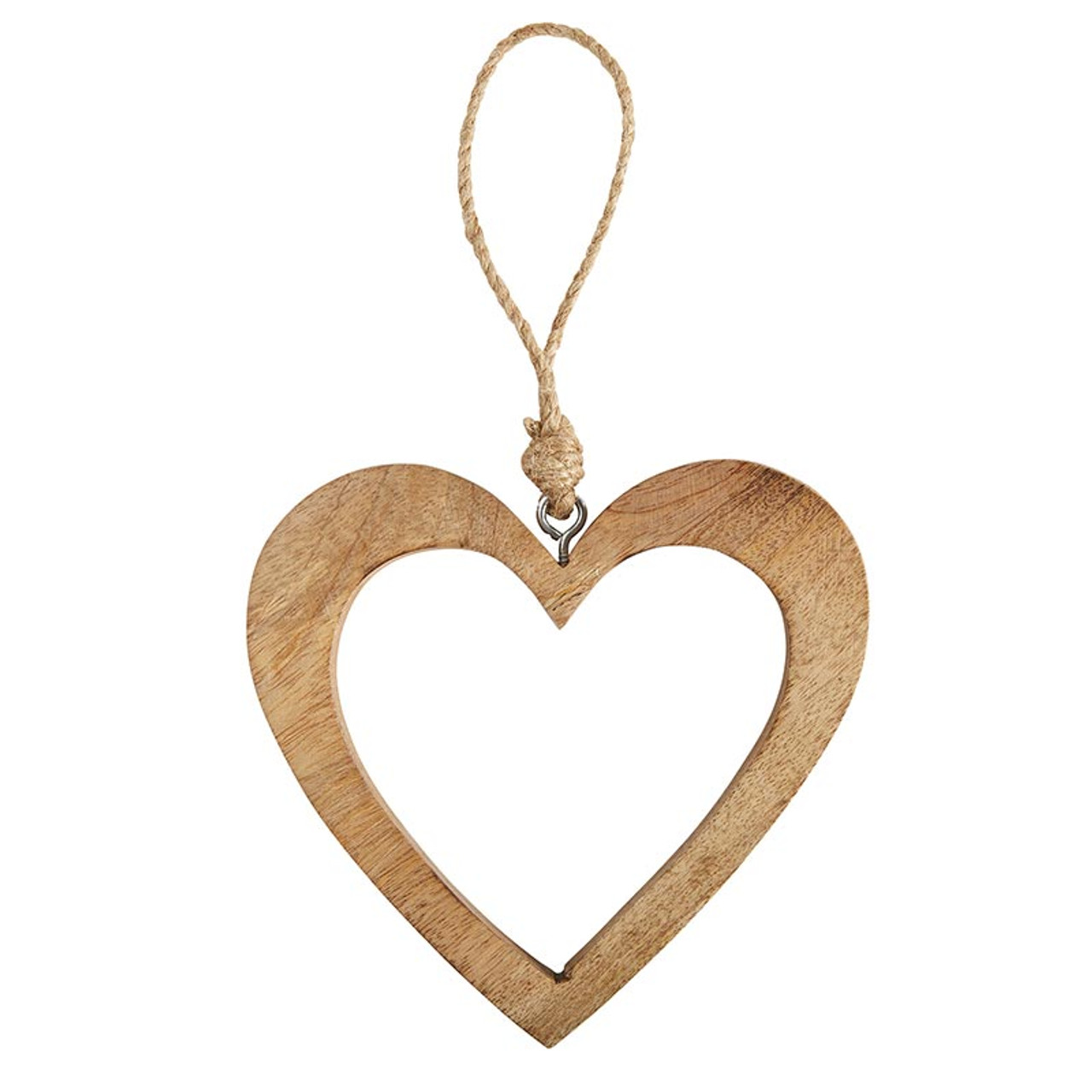 Solid Wood Heart 16,5 cm decorated with Flowers grey border to hang in  Obernai