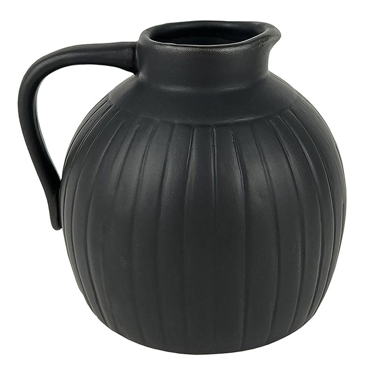Black Ceramic Pitcher Vase - [Consumer]47th & Main