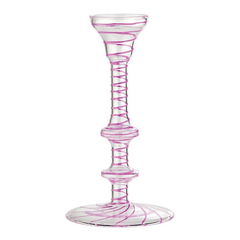 Pink Striped Candleholder - [Consumer]47th & Main