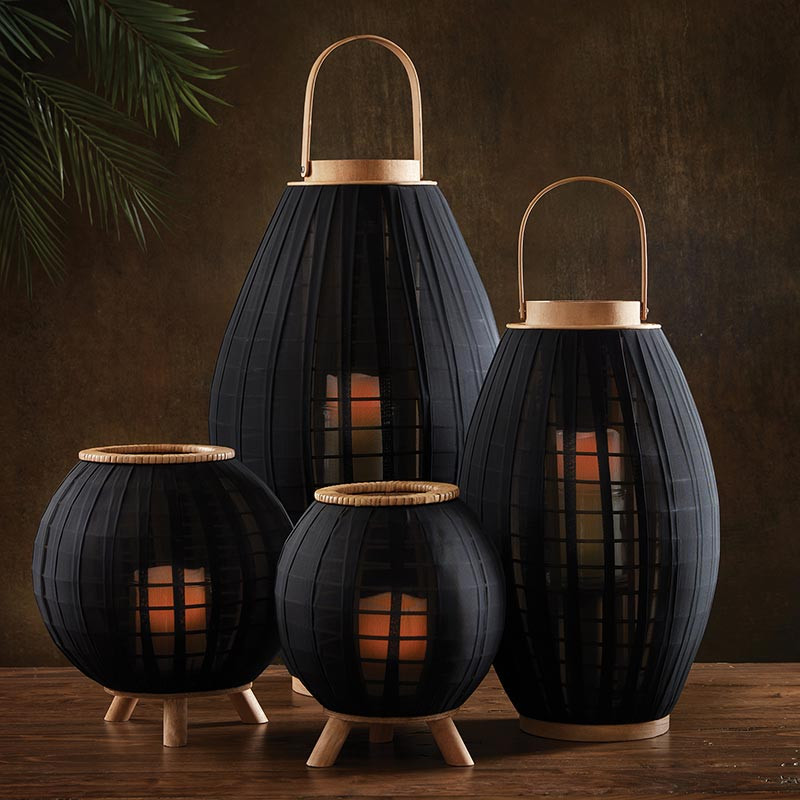 Black Bamboo Lantern - Small - [Consumer]47th & Main