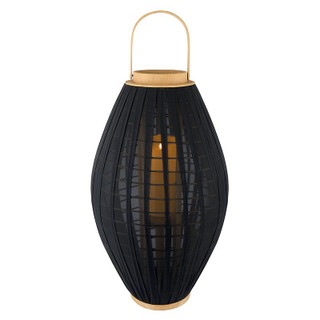 Black Round Bamboo Lantern - Medium - [Consumer]47th & Main