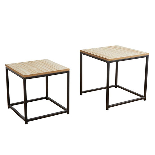 Black Iron Side Tables - Set of 2