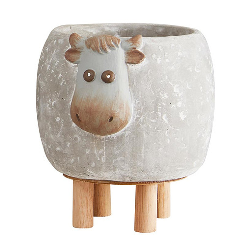 Wood Leg Cow Pot